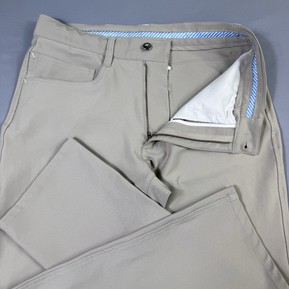Footjoy Pants Mens 30x30 Tan Beige Athletic Fit 5 Pocket Performance Casual Golf - Picture 4 of 11